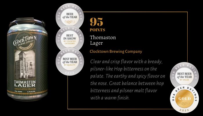 Thomaston Lager Won Beer of The Year Award